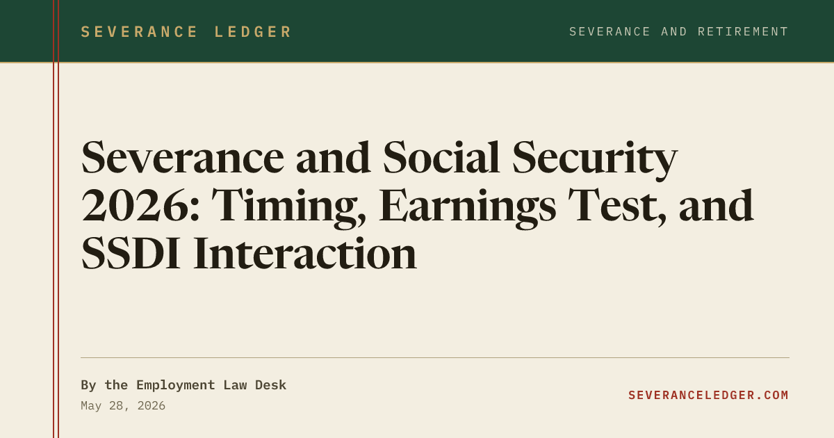 Severance Security Severance and Social Security 2026: Timing, Earnings Test, and SSDI ...